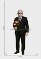 Jarosław Kaczyński (2) Blumen Pappaufsteller Lebensgroße und Pappfiguren
