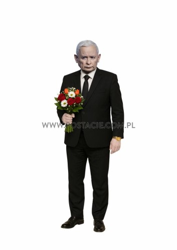 Jarosław Kaczyński (2) Blumen Pappaufsteller Lebensgroße und Pappfiguren